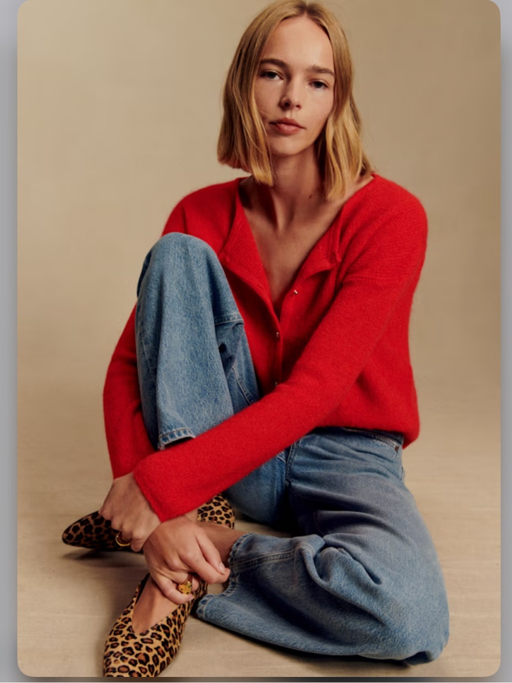 🍒🍓Sezane Gaspard Cardigan in Red